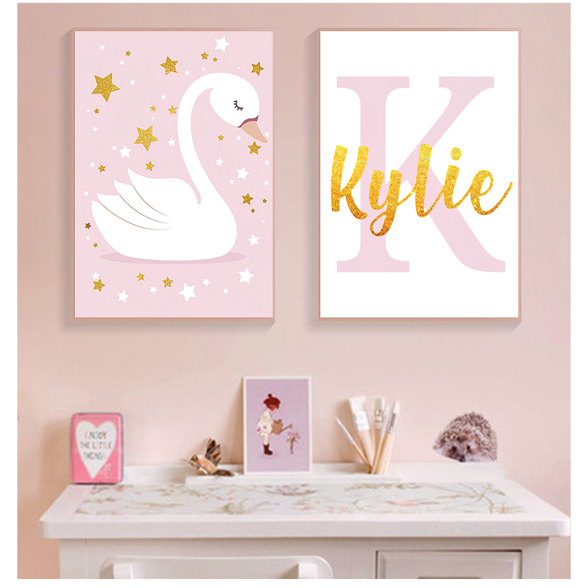 Baby Nursery Name Wall Art - Stampa artistica da parete, poster personalizzati