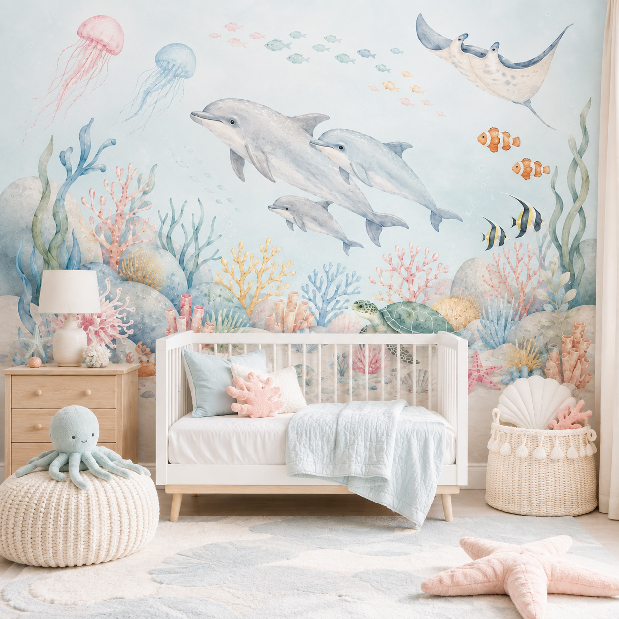 Baby Nursery Peel And Stick Wallpaper - Carta da Parati Autoadesiva con Animali