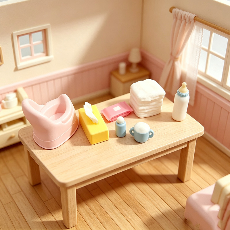 Baby Nursery Layout - Set di accessori in miniatura per