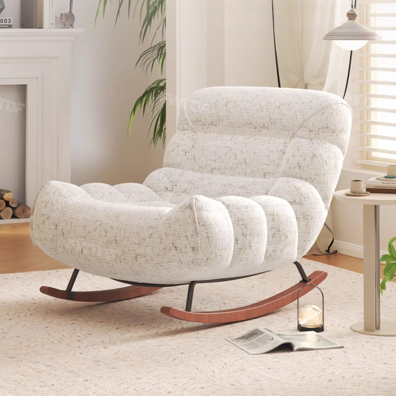 Baby Nursery Rocking Chair - Poltrona a dondolo in ciniglia con