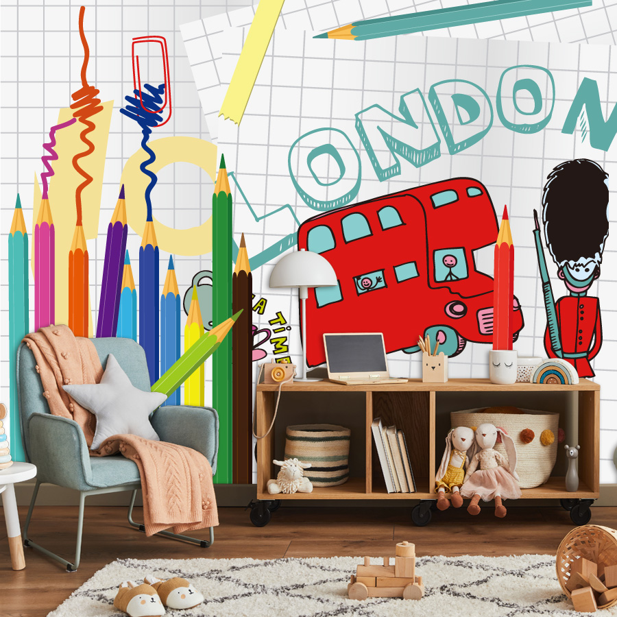 Baby Nursery Peel And Stick Wallpaper - Cartone animato personalizzato Facile da applicare