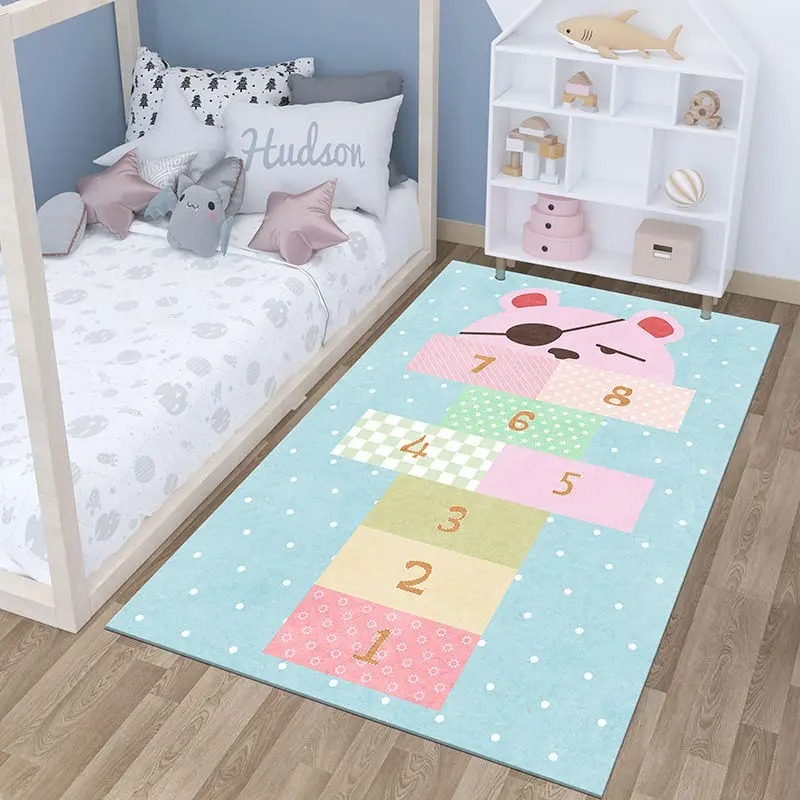Baby Nursery Light - Tappeto legnoso per bambini grigio chiaro