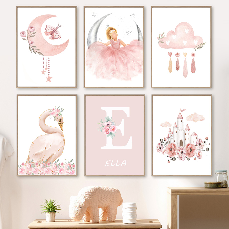 Pink Angel Girl Sun Moon Cloud - Baby Nursery Decor Girl recensione e prezzo