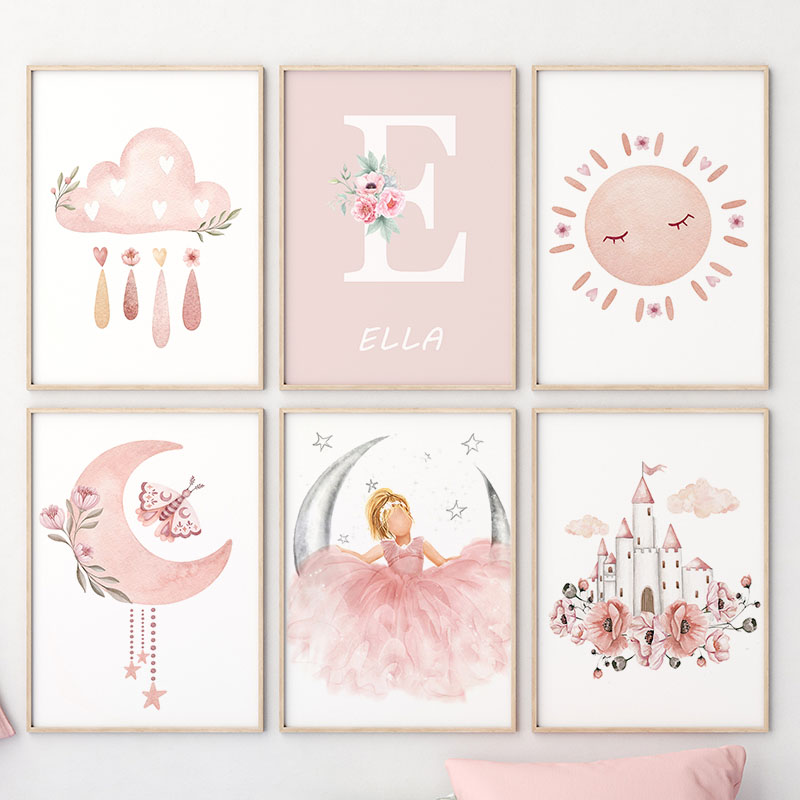 Pink Angel Girl Sun Moon Cloud - Baby Nursery Decor Girl recensione e prezzo