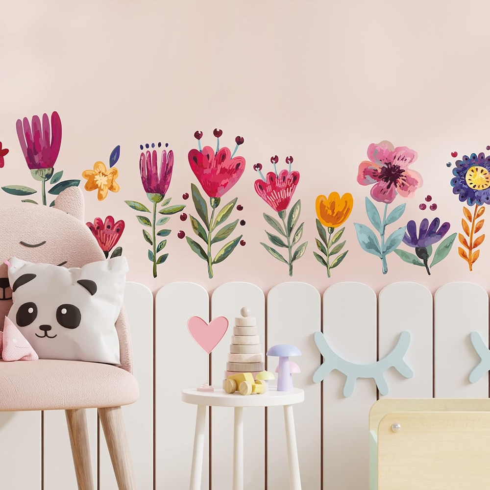 Adesivi murali fiori acquerell - Baby Nursery Plants recensione e prezzo