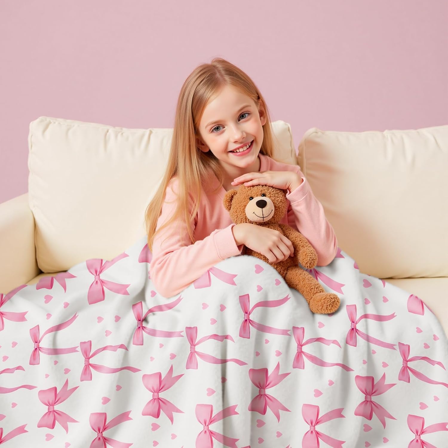 Coperta VIKAMA con fiocco rosa - Baby Nursery Decor Girl recensione e prezzo