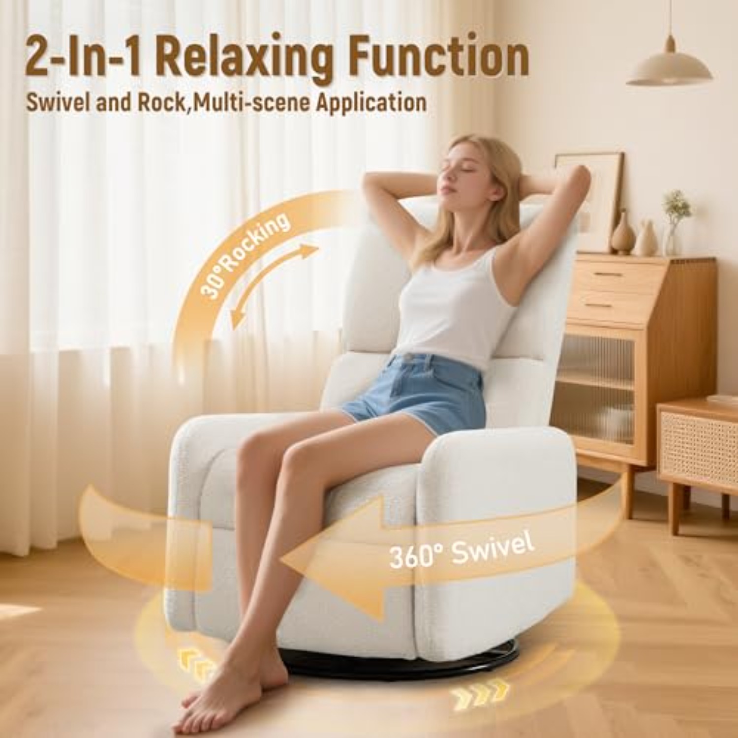360 °   Sedia a dondolo, Sedia - Baby Nursery Rocking Chair recensione e prezzo