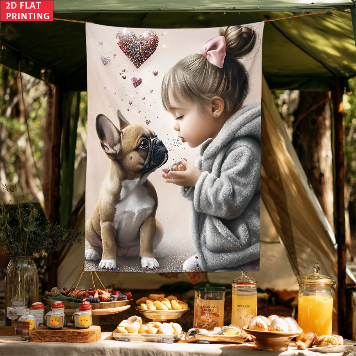 Ragazza con bulldog francese c - Baby Nursery Decor Girl recensione e prezzo