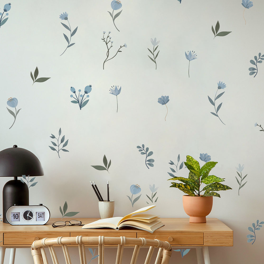 Adesivi murali fiore blu Acque - Baby Nursery Plants recensione e prezzo