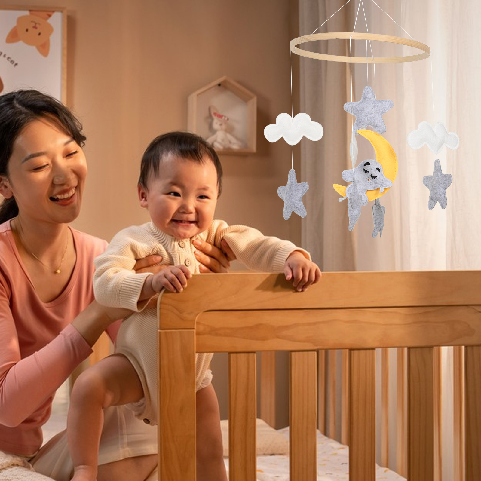 Mobile per Culla in Feltro con - Baby Nursery Decor Girl recensione e prezzo