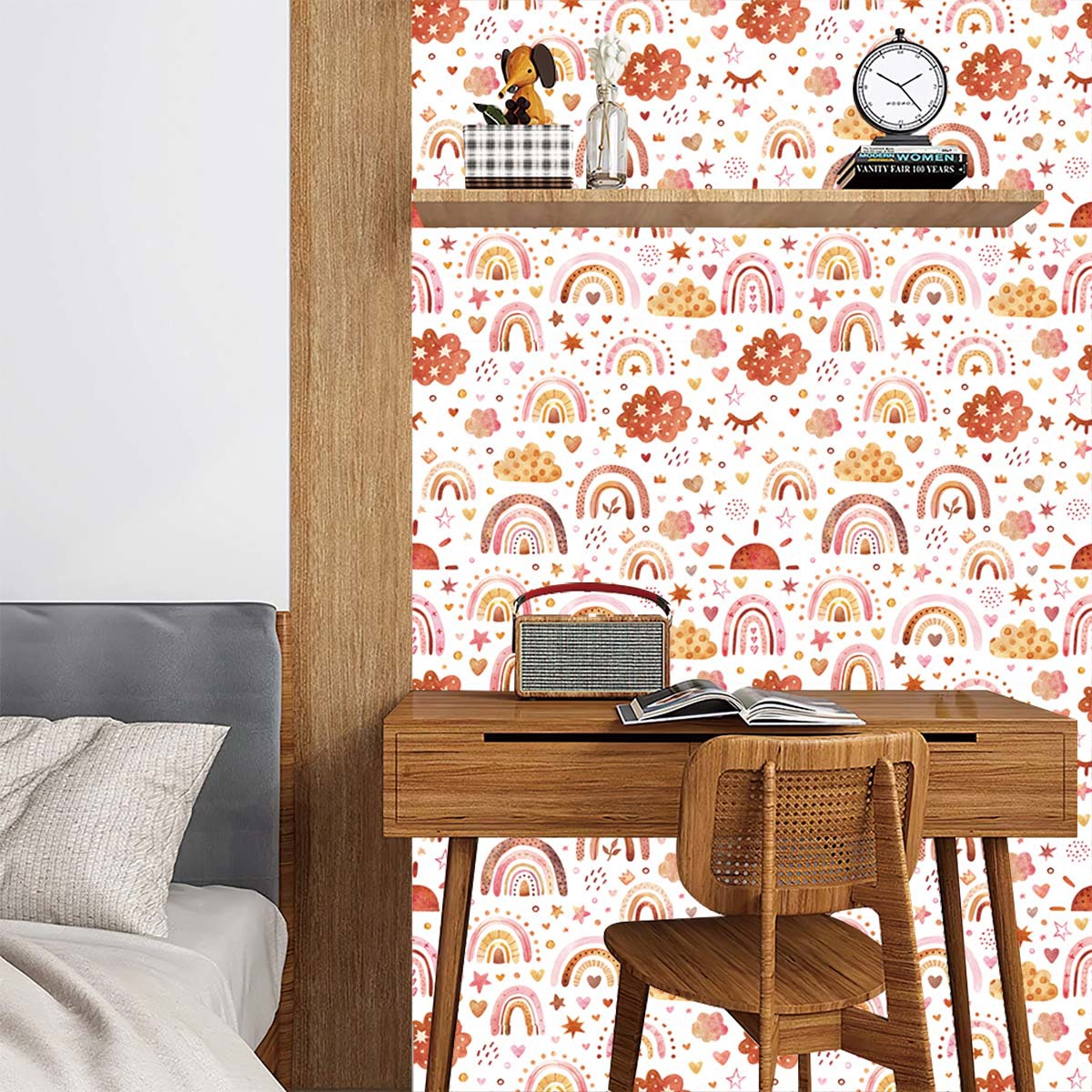 Carta da parati arcobaleno sta - Baby Nursery Peel And Stick Wallpaper recensione e prezzo
