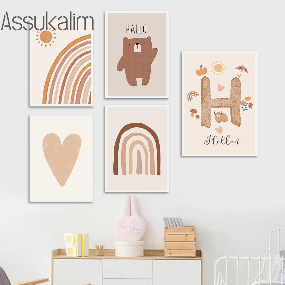 Boho Wall Art Beige Canvas Pos - Baby Nursery Name Wall Art recensione e prezzo