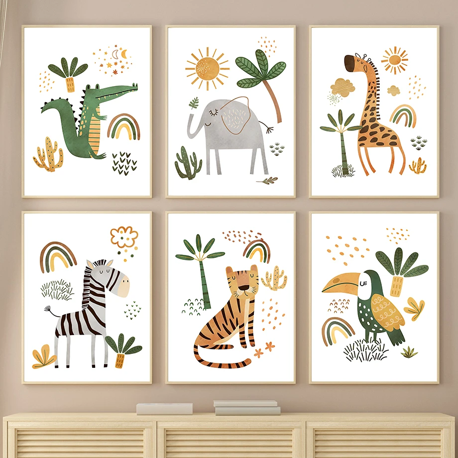 Quadri su tela con animali del - Baby Nursery Plants recensione e prezzo