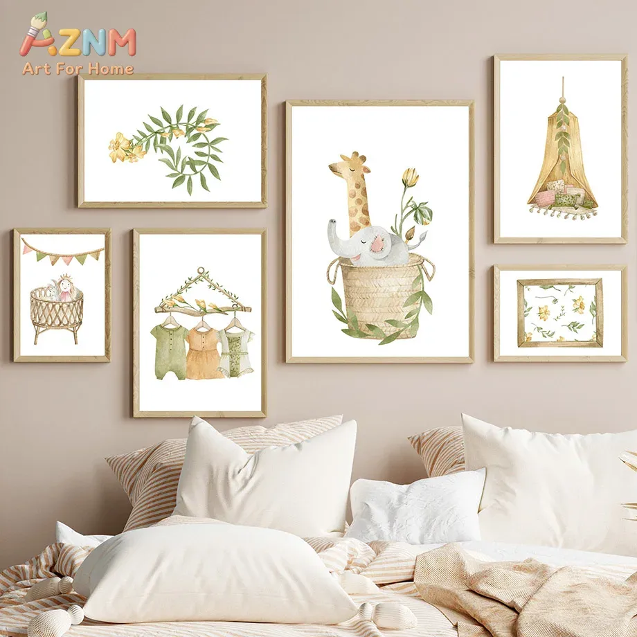 AZNM Quadro su tela con animal - Baby Nursery Plants recensione e prezzo