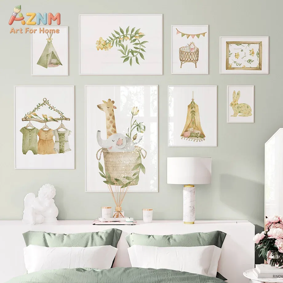 AZNM Quadro su tela con animal - Baby Nursery Plants recensione e prezzo