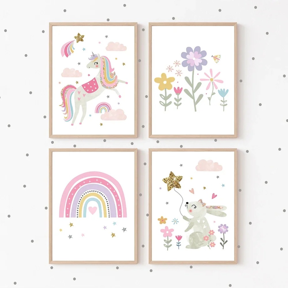 Quadri su Tela con Unicorno Ro - Baby Nursery Name Wall Art recensione e prezzo