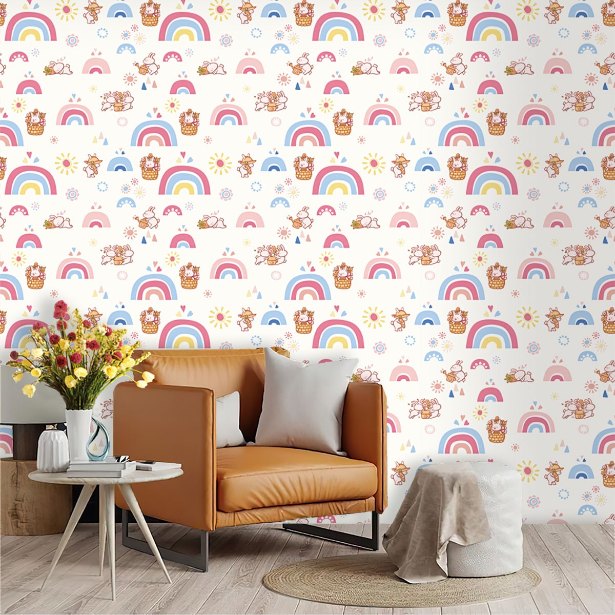 Boho Rainbow Kids Stick and Pe - Baby Nursery Peel And Stick Wallpaper recensione e prezzo