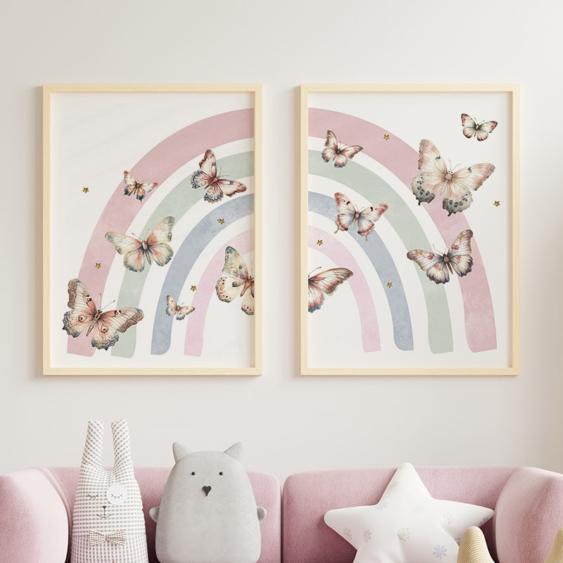Rosa Arcobaleno Farfalla Nome  - Baby Nursery Name Wall Art recensione e prezzo