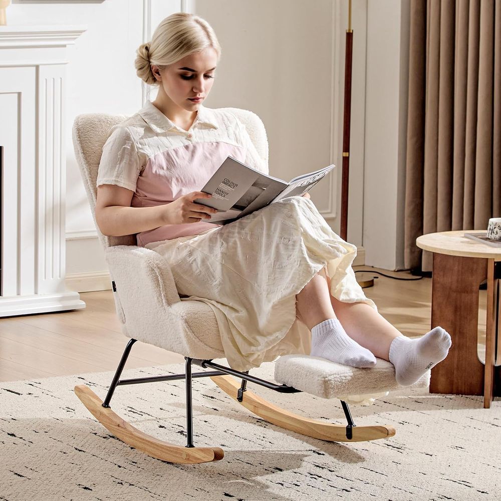 Poltrona a dondolo imbottita c - Baby Nursery Rocking Chair recensione e prezzo
