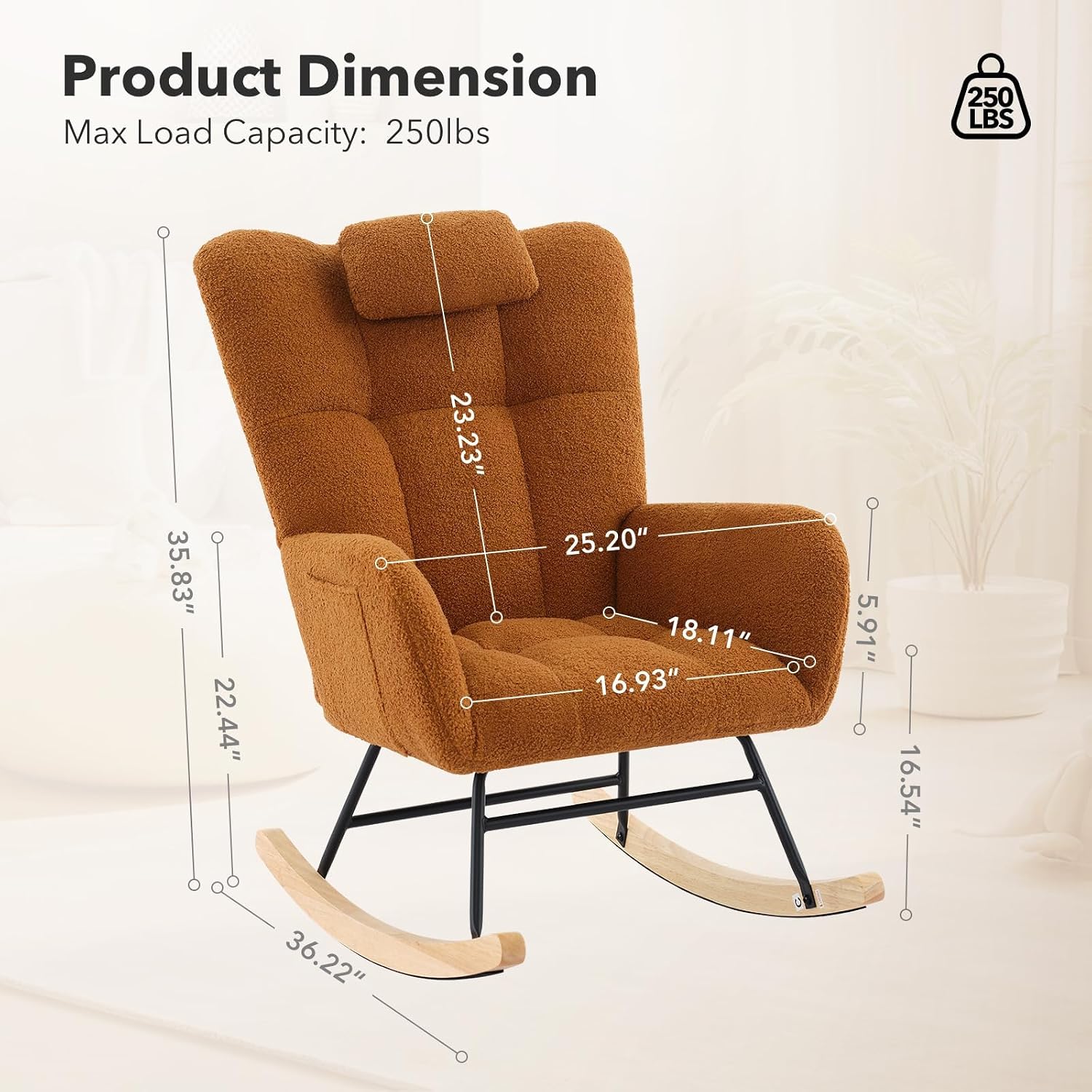 Sedia a dondolo Teddy Glider p - Baby Nursery Rocking Chair recensione e prezzo